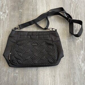 Lug Samba Shoulder Bag Womens Black Crossbody Purse Quilted Travel Organizer